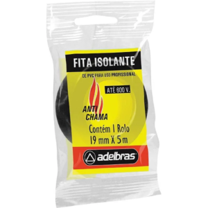 Fita Isolante 5m x 19mm Adelbras – Alta Isolação Elétrica e Resistência