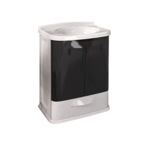 Gabinete com Lavatório Branco/Preto 45x32x58cm Astra – Compacto, Moderno e Funciona